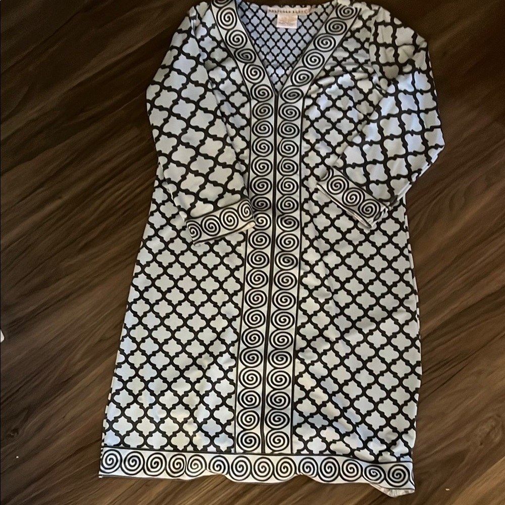 Gretchen Scott Brown and Blue Patterned Dress